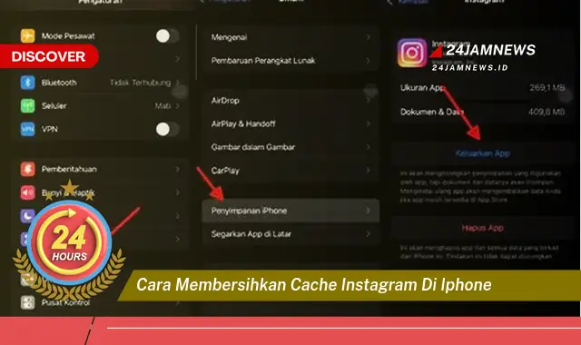 cara membersihkan cache instagram di iphone