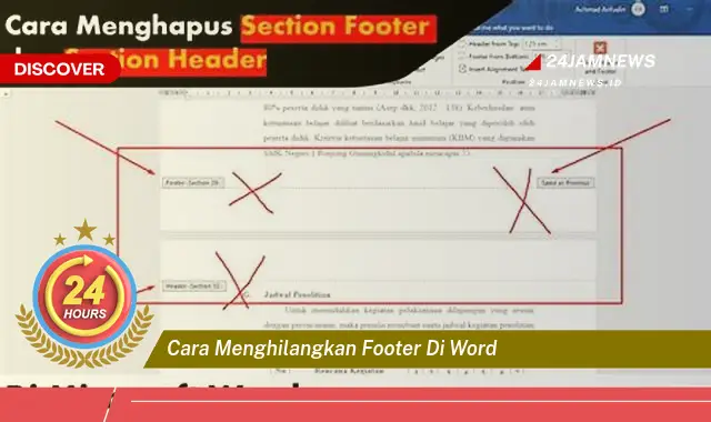 cara menghilangkan footer di word