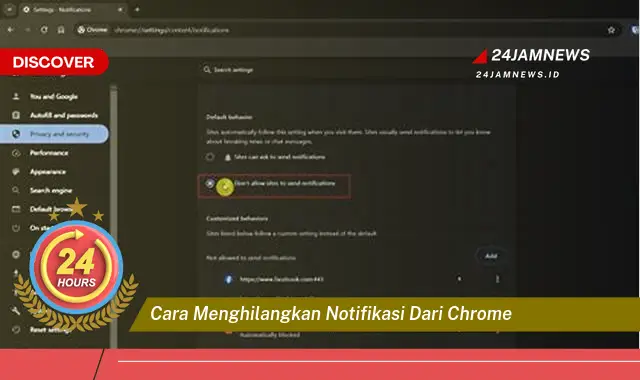 cara menghilangkan notifikasi dari chrome