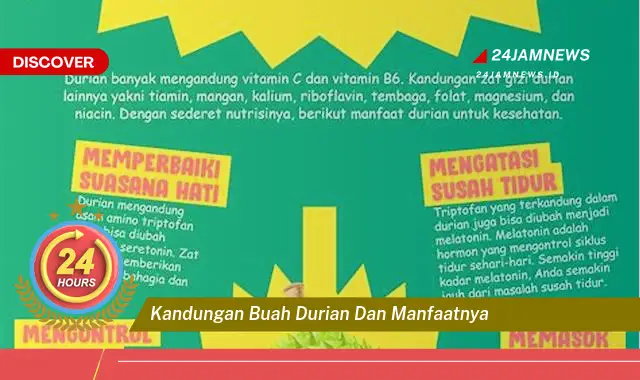 Temukan Manfaat Kandungan Buah Durian untuk Kesehatan Anda